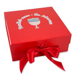 Hanukkah Gift Box with Magnetic Lid - Red (Personalized)