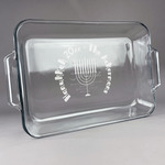 Hanukkah Glass Baking Dish with Truefit Lid - 13in x 9in (Personalized)