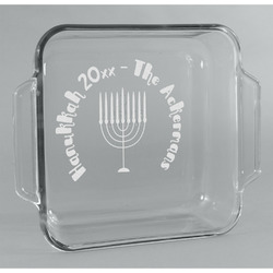 Hanukkah Glass Cake Dish - 8in x 8in (Personalized)