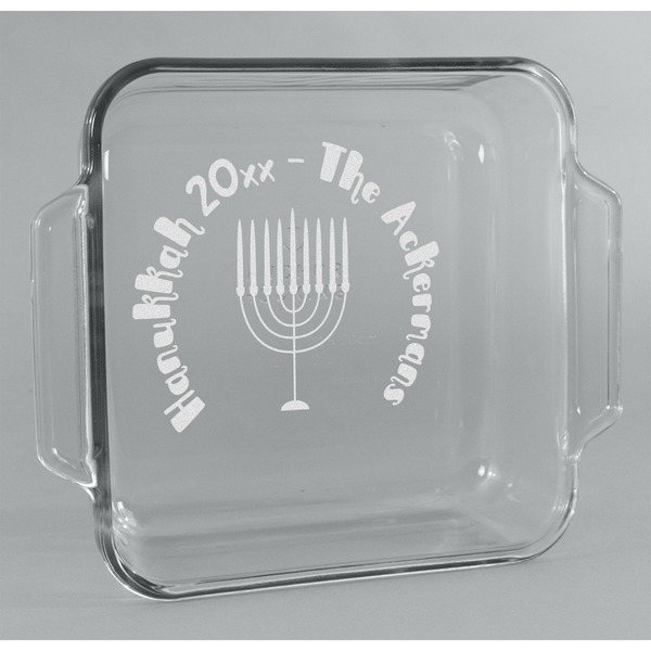 Custom Hanukkah Glass Cake Dish - 8in x 8in (Personalized)