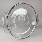 Hanukkah Glass Pie Dish - 9.5in Round (Personalized)