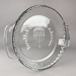 Hanukkah Glass Pie Dish - 9.5in Round (Personalized)