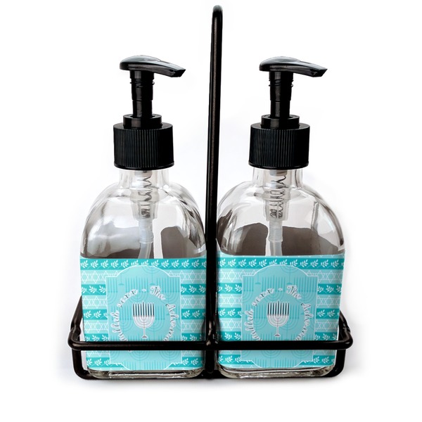 Custom Hanukkah Glass Soap & Lotion Bottle Set (Personalized)