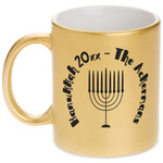 Hanukkah Metallic Gold Mug (Personalized)