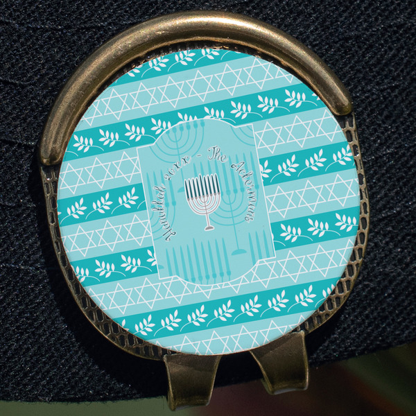 Hanukkah Golf Ball Marker Hat Clip - Gold - Close Up