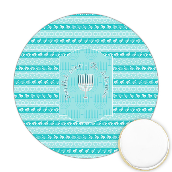 Custom Hanukkah Printed Cookie Topper - Round (Personalized)