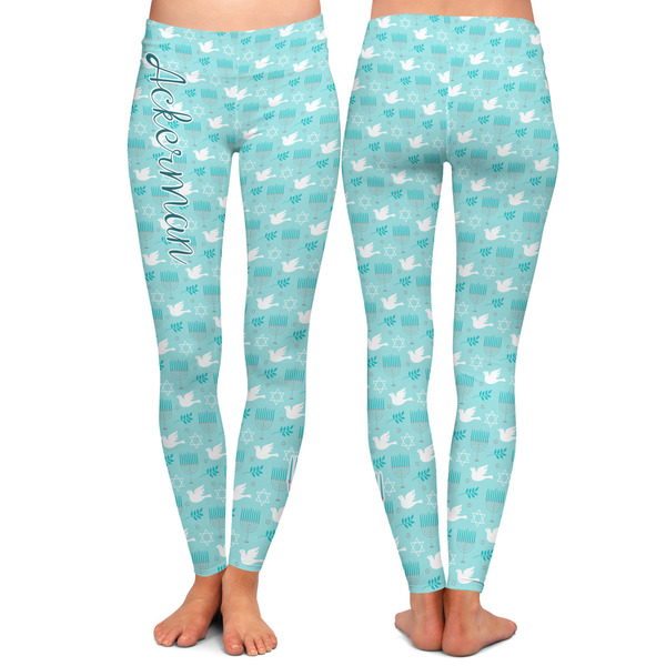 Hanukkah Ladies Leggings - Front and Back
