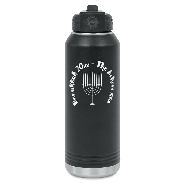 Custom Hanukkah Water Bottle - Laser Engraved - Front (Personalized)