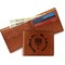 Hanukkah Leather Bifold Wallet - Open Wallet In Back