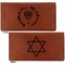 Hanukkah Leather Checkbook Holder Front and Back