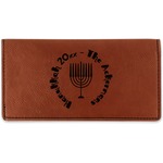 Hanukkah Leatherette Checkbook Holder - Double Sided (Personalized)