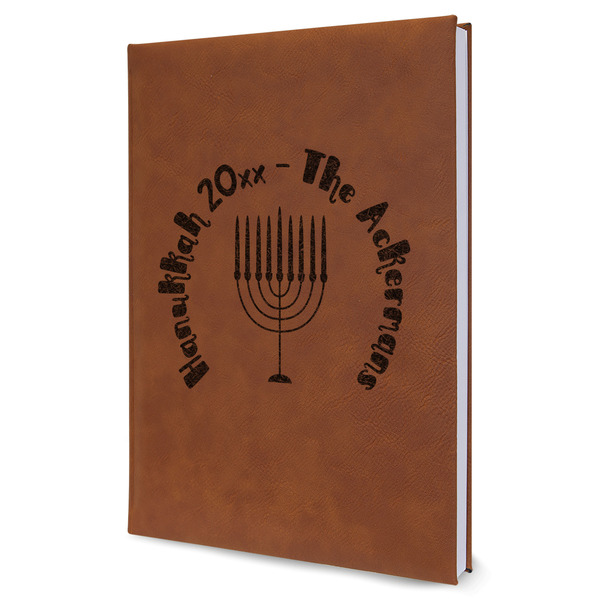 Custom Hanukkah Leather Sketchbook - Large - Single Sided (Personalized)