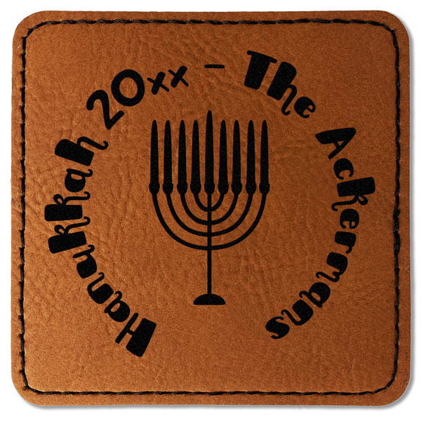 Hanukkah Leatherette Patches - Square
