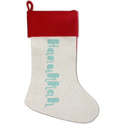 Hanukkah Red Linen Stocking (Personalized)