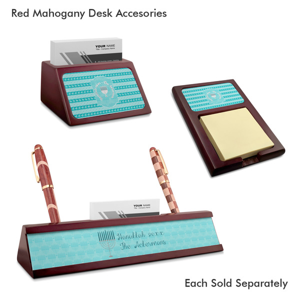 Hanukkah Mahogany Desk Accessories