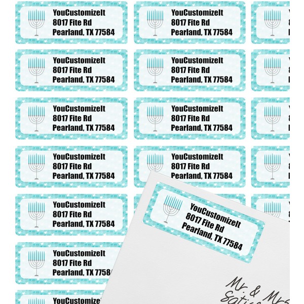 Hanukkah Mailing Label on Envelope - Multiple Labels