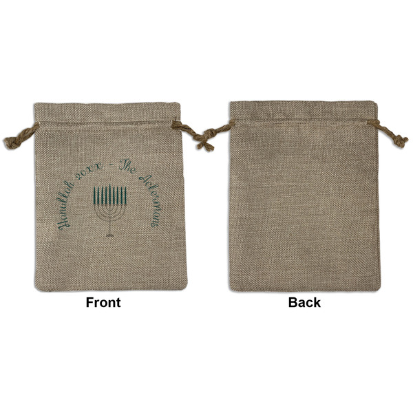 Hanukkah Medium Burlap Gift Bag - Front Approval