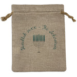 Hanukkah Medium Burlap Gift Bag - Front (Personalized)