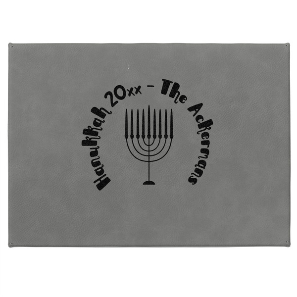 Hanukkah Medium Gift Box with Engraved Leather Lid - Approval