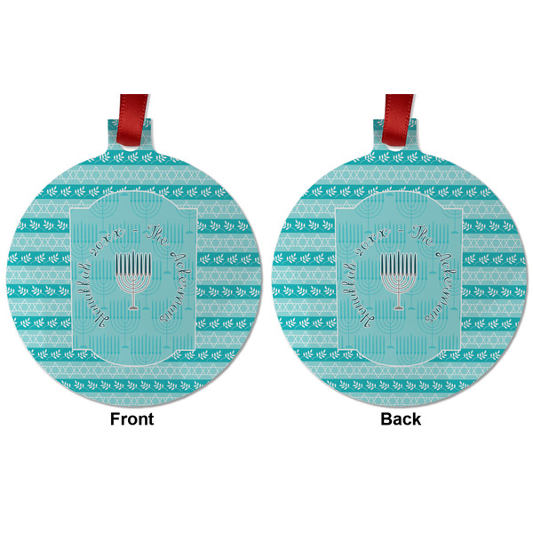 Hanukkah Metal Ball Ornament - Front and Back