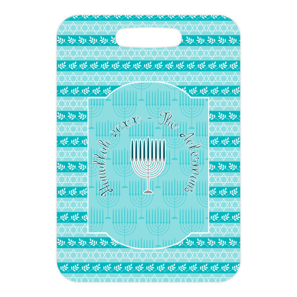 Hanukkah Metal Luggage Tag - Front Without Strap