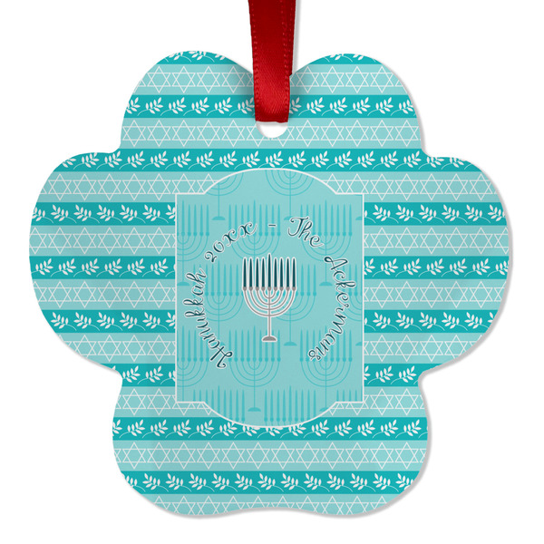 Hanukkah Metal Paw Ornament - Front