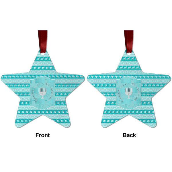 Hanukkah Metal Star Ornament - Front and Back