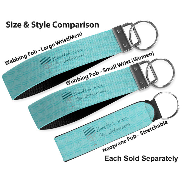 Hanukkah Multiple Key Ring comparison sizes