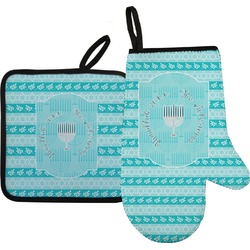 Hanukkah Oven Mitt & Pot Holder Set w/ Name or Text