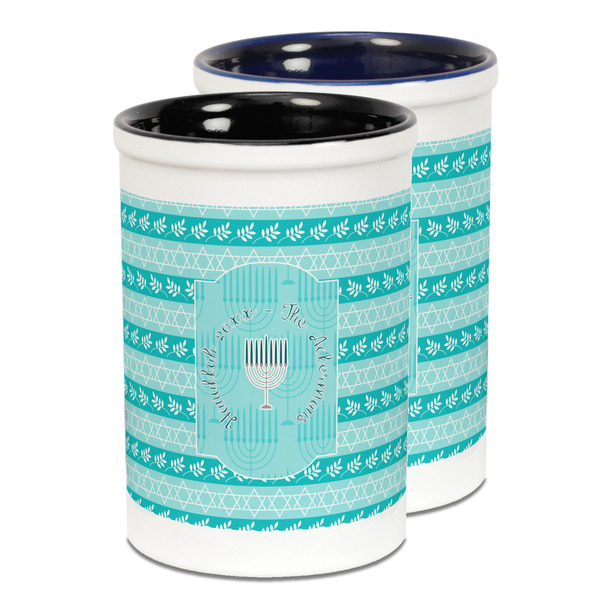 Custom Hanukkah Ceramic Pencil Holder - Large