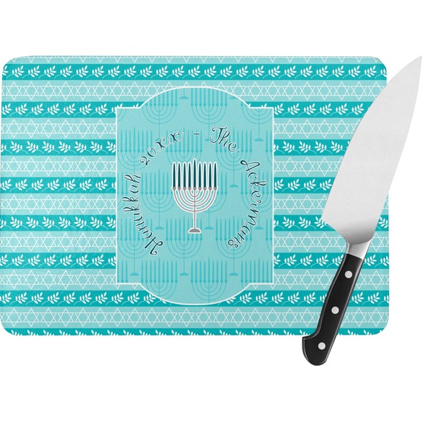Custom Hanukkah Rectangular Glass Cutting Board (Personalized)
