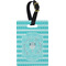 Hanukkah Plastic Luggage Tag - Rectangular w/ Name or Text