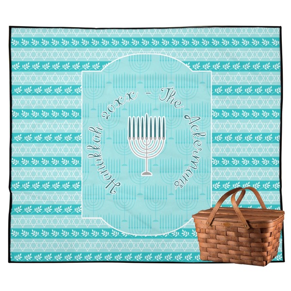 Custom Hanukkah Outdoor Picnic Blanket (Personalized)