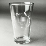 Hanukkah Pint Glass - Engraved (Single) (Personalized)