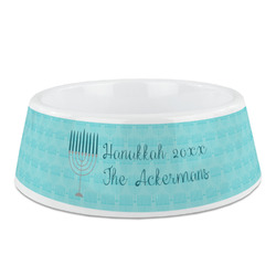 Hanukkah Plastic Dog Bowl (Personalized)