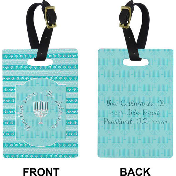 Hanukkah Rectangle Luggage Tag (Front + Back)