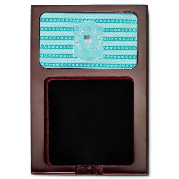 Hanukkah Red Mahogany Sticky Note Holder - Flat