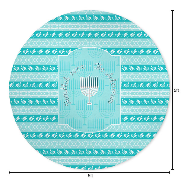 Hanukkah Round Area Rug - Size