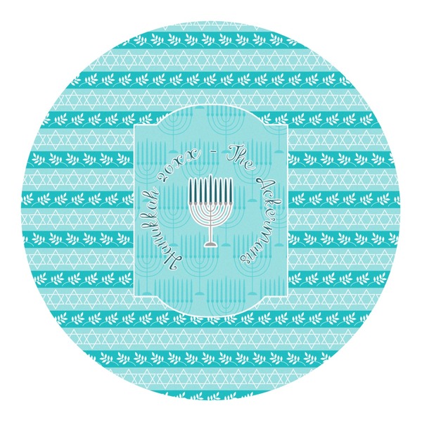 Custom Hanukkah Round Decal - Large (Personalized)