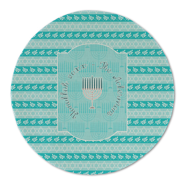 Hanukkah Round Linen Placemats - FRONT (Double Sided)