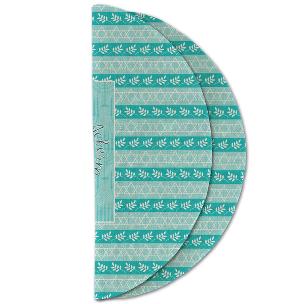 Hanukkah Round Linen Placemats - HALF FOLDED (double sided)