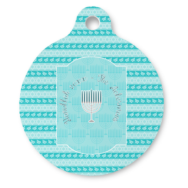 Custom Hanukkah Round Pet ID Tag (Personalized)