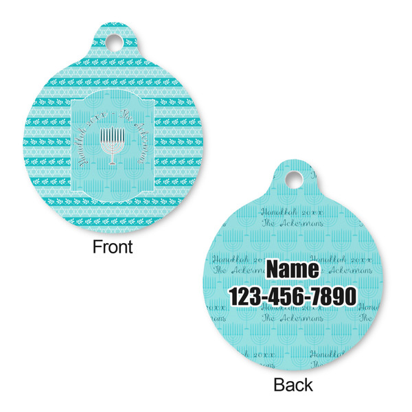 Hanukkah Round Pet Tag - Front & Back