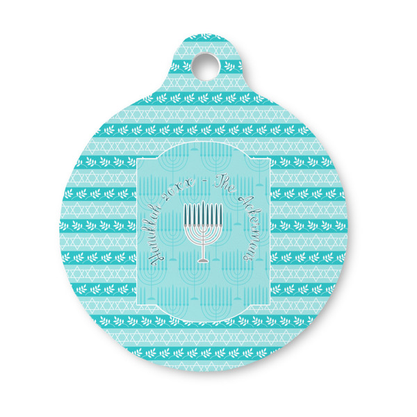 Custom Hanukkah Round Pet ID Tag - Small (Personalized)