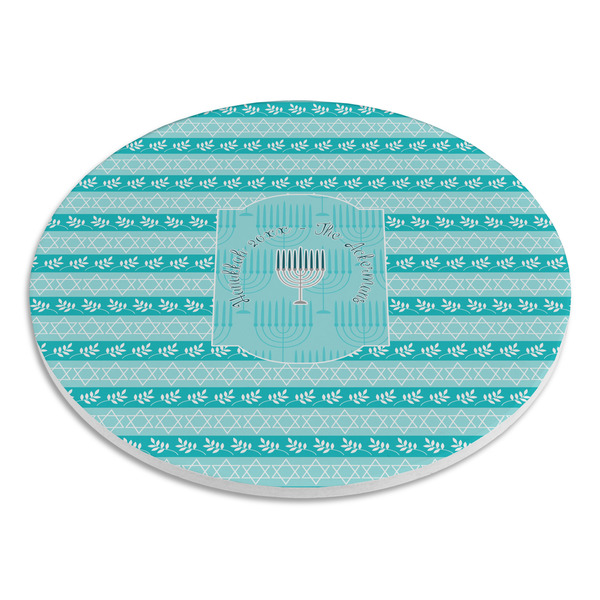 Hanukkah Round Stone Trivet - Angle View