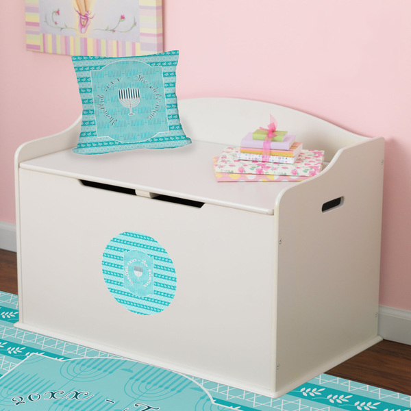 Hanukkah Round Wall Decal on Toy Chest