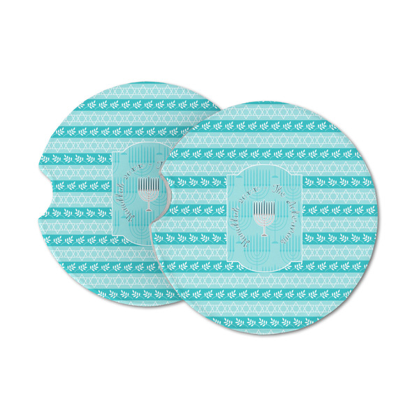 Custom Hanukkah Sandstone Car Coasters - Set of 2 (Personalized)