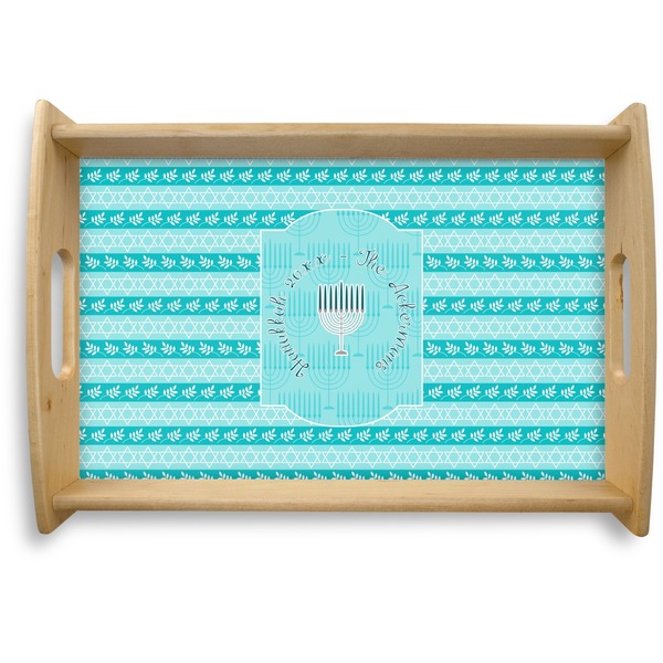 Custom Hanukkah Natural Wooden Tray - Small (Personalized)