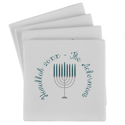 Hanukkah Absorbent Stone Coasters - Set of 4 (Personalized)