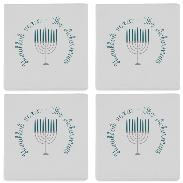 Hanukkah Set of 4 Sandstone Coasters - See All 4 View